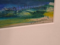 Acryl op papier, maya wildevuur, noorwegen, 1990 - afbeelding 3 van  8