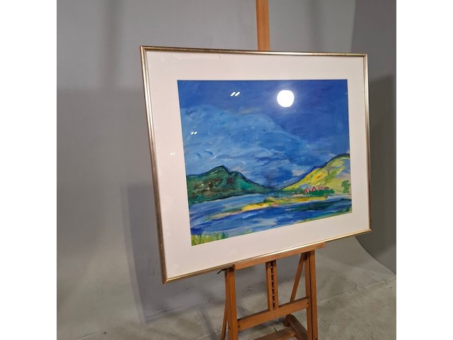 Acryl op papier, maya wildevuur, noorwegen, 1990 - afbeelding 5 van  8