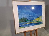 Acryl op papier, maya wildevuur, noorwegen, 1990 - afbeelding 5 van  8