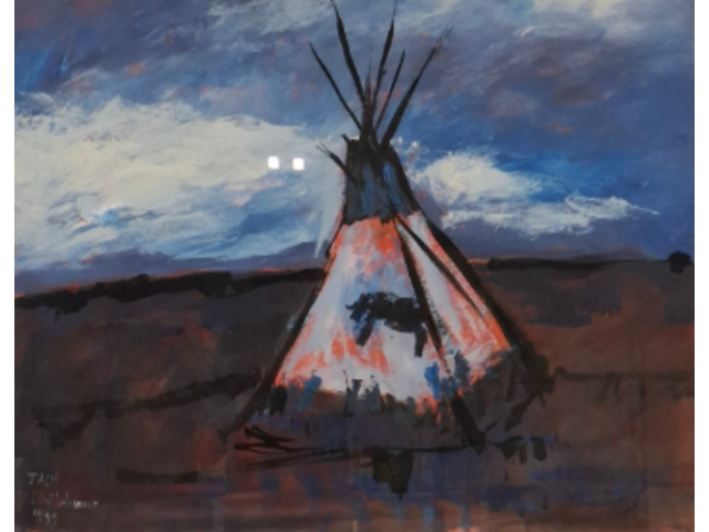 Acryl op papier, maya wildevuur, taos - afbeelding 1 van  7