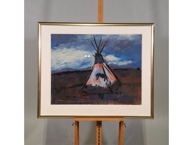 Acryl op papier, maya wildevuur, taos - afbeelding 2 van  7