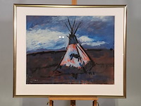 Acryl op papier, maya wildevuur, taos - afbeelding 2 van  7