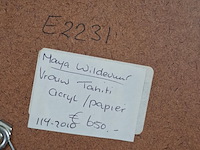 Acryl op papier, maya wildevuur, vrouw taniti, 1990 - afbeelding 7 van  7