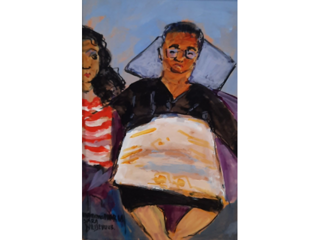 Acryl schilderij, maya wildevuur (1944-2023), mama maria - afbeelding 2 van  9