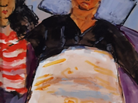 Acryl schilderij, maya wildevuur (1944-2023), mama maria - afbeelding 2 van  9