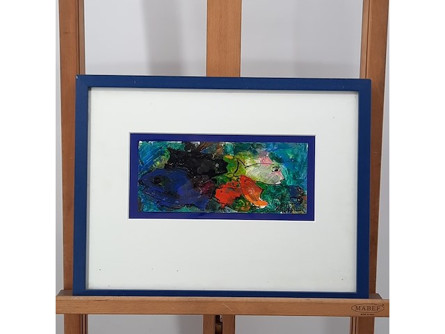 Acryl schilderij, maya wildevuur (1944-2023), vissen, 1998 - afbeelding 2 van  9