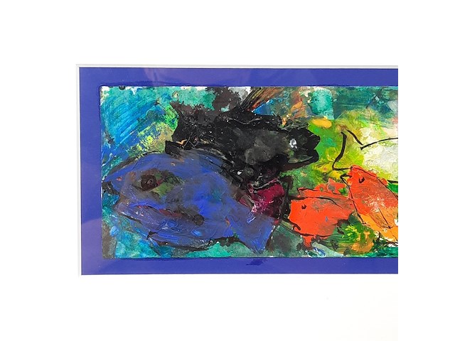 Acryl schilderij, maya wildevuur (1944-2023), vissen, 1998 - afbeelding 4 van  9
