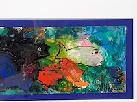 Acryl schilderij, maya wildevuur (1944-2023), vissen, 1998 - afbeelding 5 van  9