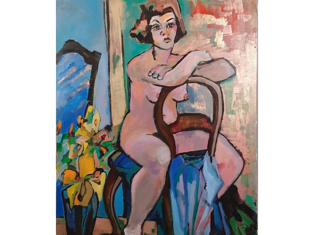 Acryl schilderij, maya wildevuur, 1989 - afbeelding 1 van  9