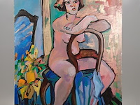 Acryl schilderij, maya wildevuur, 1989 - afbeelding 2 van  9