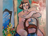 Acryl schilderij, maya wildevuur, 1989 - afbeelding 3 van  9