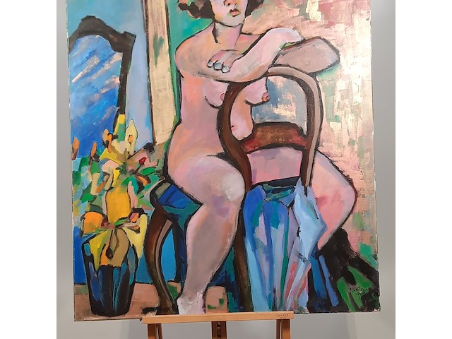 Acryl schilderij, maya wildevuur, 1989 - afbeelding 4 van  9