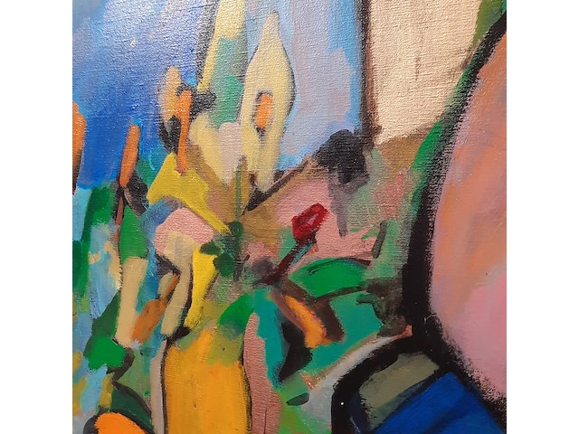 Acryl schilderij, maya wildevuur, 1989 - afbeelding 5 van  9