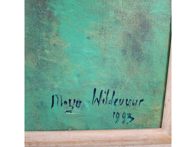 Acryl schilderij, maya wildevuur, 1992 - afbeelding 4 van  7