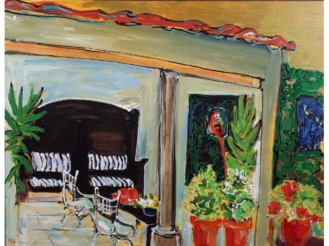 Acryl schilderij, maya wildevuur, 1996 - afbeelding 1 van  9