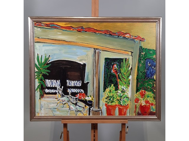 Acryl schilderij, maya wildevuur, 1996 - afbeelding 2 van  9