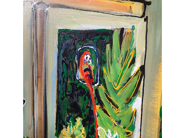 Acryl schilderij, maya wildevuur, 1996 - afbeelding 5 van  9