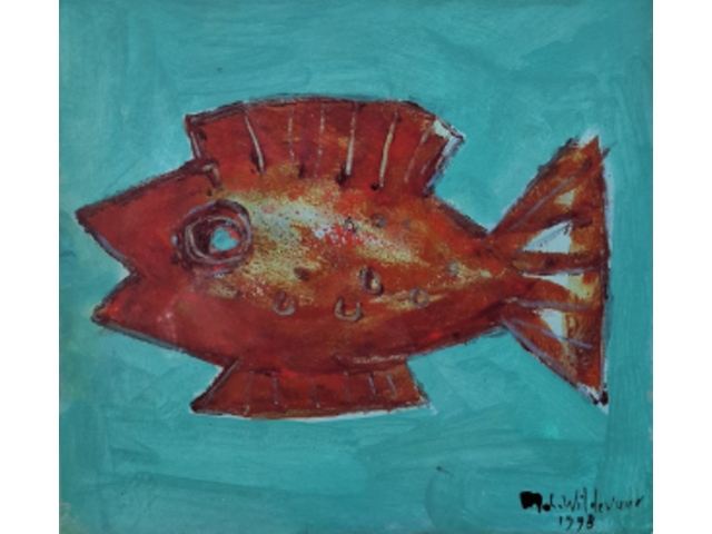 Acryl schilderij, maya wildevuur, 1998 - afbeelding 1 van  11