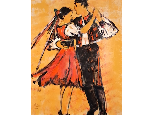 Acryl schilderij, maya wildevuur, 2000 - afbeelding 1 van  9
