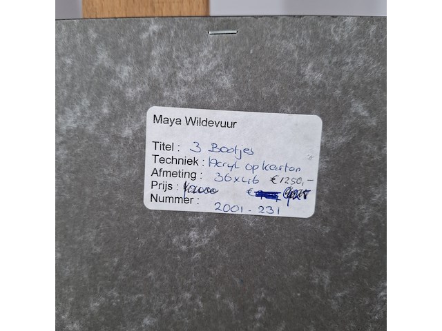 Acryl schilderij, maya wildevuur, 3 bootjes - afbeelding 2 van  10