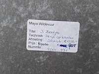 Acryl schilderij, maya wildevuur, 3 bootjes - afbeelding 2 van  10