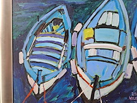 Acryl schilderij, maya wildevuur, 3 bootjes - afbeelding 4 van  10