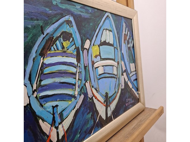 Acryl schilderij, maya wildevuur, 3 bootjes - afbeelding 7 van  10