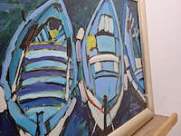 Acryl schilderij, maya wildevuur, 3 bootjes - afbeelding 7 van  10