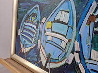 Acryl schilderij, maya wildevuur, 3 bootjes - afbeelding 8 van  10
