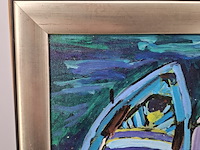 Acryl schilderij, maya wildevuur, 3 bootjes - afbeelding 9 van  10