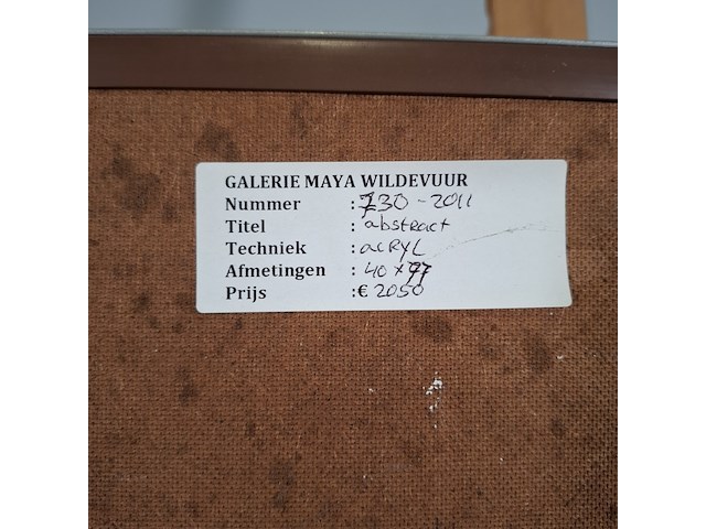 Acryl schilderij, maya wildevuur, abstract, 1974 - afbeelding 5 van  13