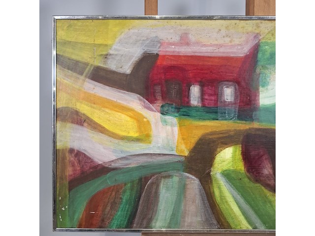 Acryl schilderij, maya wildevuur, abstract, 1974 - afbeelding 7 van  13