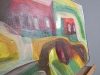 Acryl schilderij, maya wildevuur, abstract, 1974 - afbeelding 12 van  13