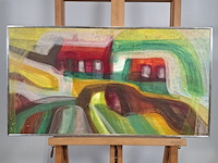 Acryl schilderij, maya wildevuur, abstract, 1974 - afbeelding 7 van  14