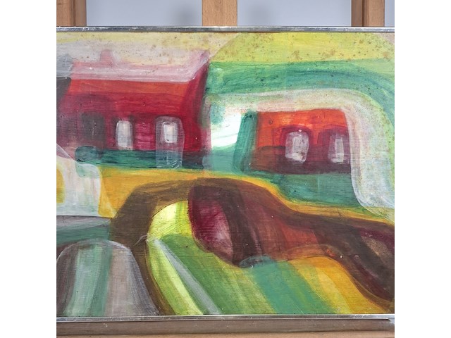 Acryl schilderij, maya wildevuur, abstract, 1974 - afbeelding 9 van  14