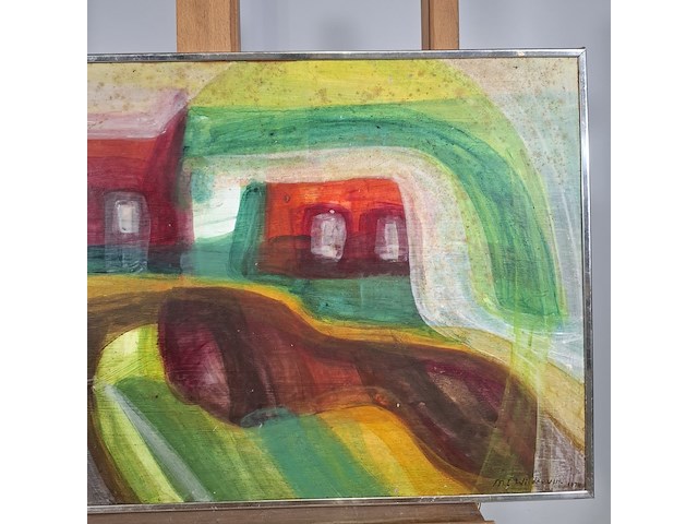 Acryl schilderij, maya wildevuur, abstract, 1974 - afbeelding 10 van  14