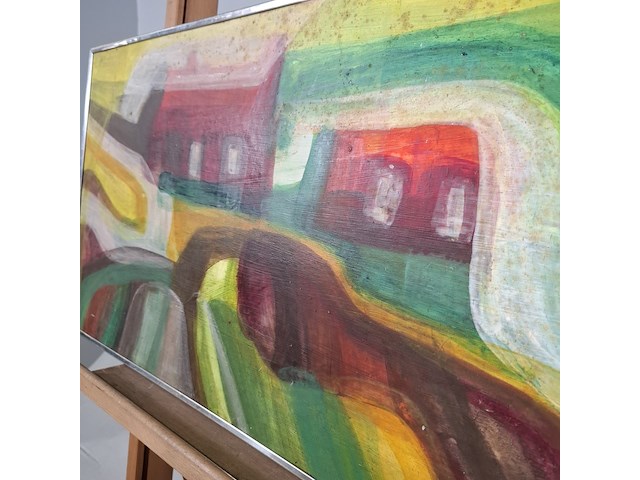 Acryl schilderij, maya wildevuur, abstract, 1974 - afbeelding 12 van  14