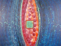 Acryl schilderij, maya wildevuur, abstract, 1992 - afbeelding 1 van  8