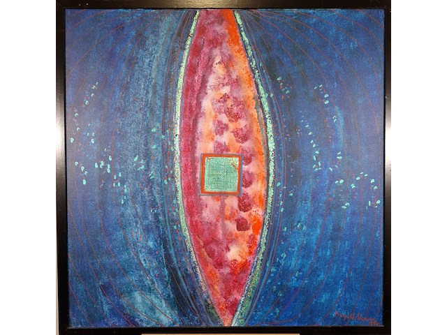 Acryl schilderij, maya wildevuur, abstract, 1992 - afbeelding 2 van  8