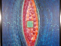 Acryl schilderij, maya wildevuur, abstract, 1992 - afbeelding 2 van  8