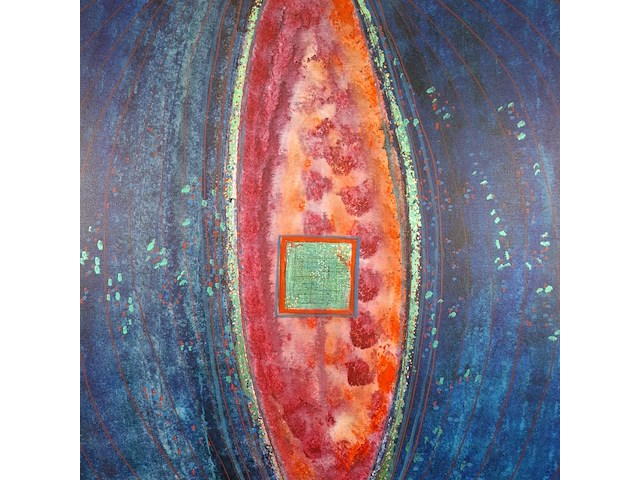 Acryl schilderij, maya wildevuur, abstract, 1992 - afbeelding 3 van  8