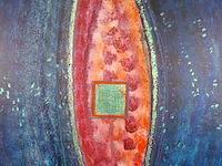 Acryl schilderij, maya wildevuur, abstract, 1992 - afbeelding 3 van  8