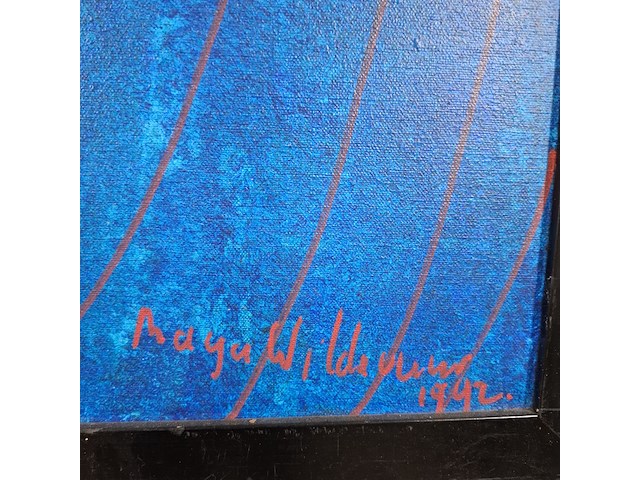 Acryl schilderij, maya wildevuur, abstract, 1992 - afbeelding 4 van  8