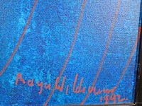 Acryl schilderij, maya wildevuur, abstract, 1992 - afbeelding 4 van  8