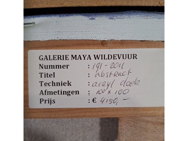 Acryl schilderij, maya wildevuur, abstract, 1992 - afbeelding 7 van  8