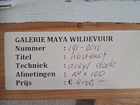 Acryl schilderij, maya wildevuur, abstract, 1992 - afbeelding 7 van  8