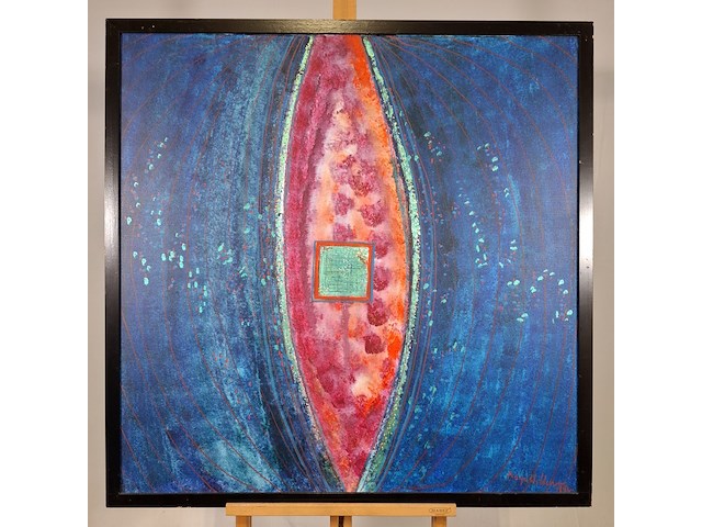 Acryl schilderij, maya wildevuur, abstract, 1992 - afbeelding 8 van  8