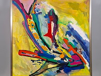 Acryl schilderij, maya wildevuur, abstract, 1992