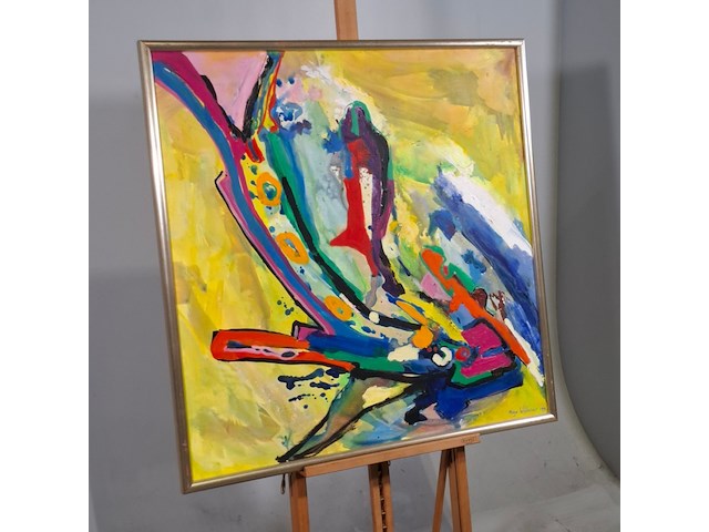 Acryl schilderij, maya wildevuur, abstract, 1992 - afbeelding 2 van  7