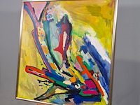 Acryl schilderij, maya wildevuur, abstract, 1992 - afbeelding 3 van  7